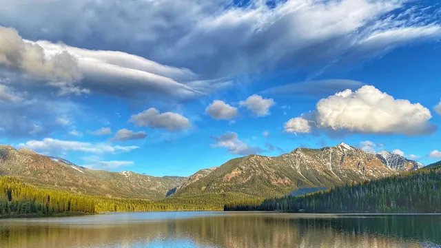Mountain lake under a big sky in Montana